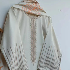 Elegant White Embroidered Lawn 3-Piece Suit – Pure & Graceful