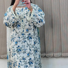 White & Blue Embroidered Lawn 3-Piece Suit – Fresh & Festive