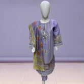 Royal Purple Embroidered Lawn 3-Piece Suit – Bold & Beautiful