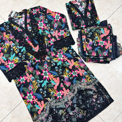 Classic Black Embroidered Lawn 3-Piece Suit – Timeless Elegance