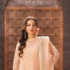 Pink Luxury Embroidered Chiffon 3-Piece Suit – Soft Glam Look