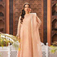 Pink Luxury Embroidered Chiffon 3-Piece Suit – Soft Glam Look