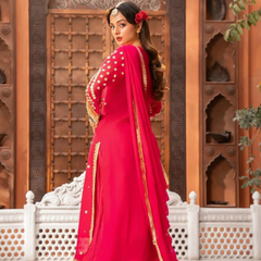 Gulaabi Luxury Embroidered Chiffon 3-Piece Suit – Desi Romance Edition