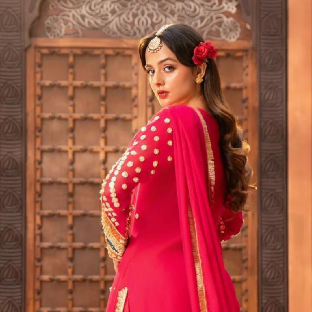 Gulaabi Luxury Embroidered Chiffon 3-Piece Suit – Desi Romance Edition